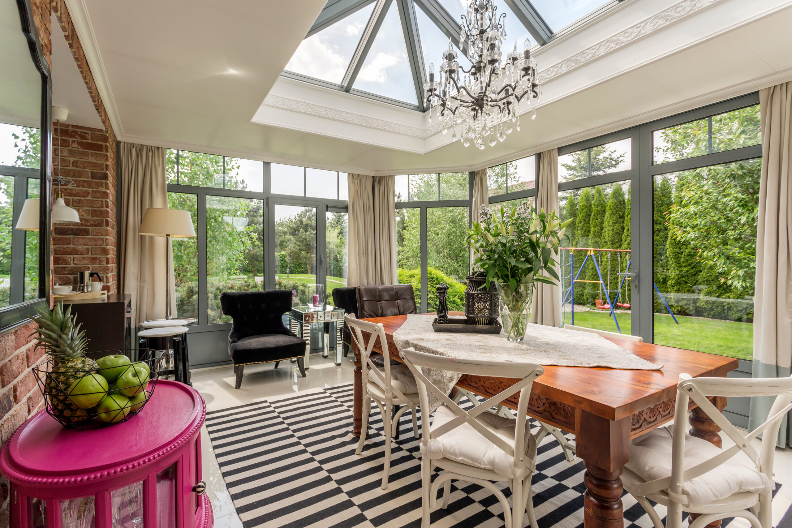 inside a conservatory