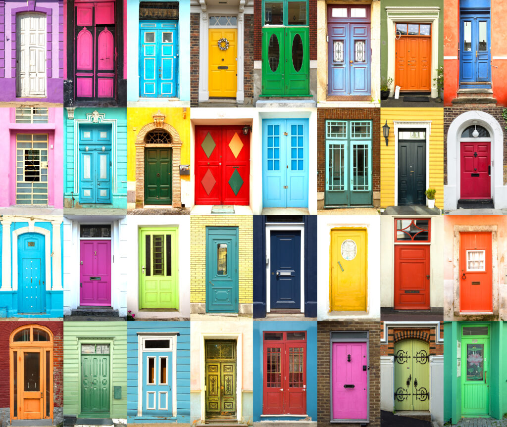 Collage of front doors